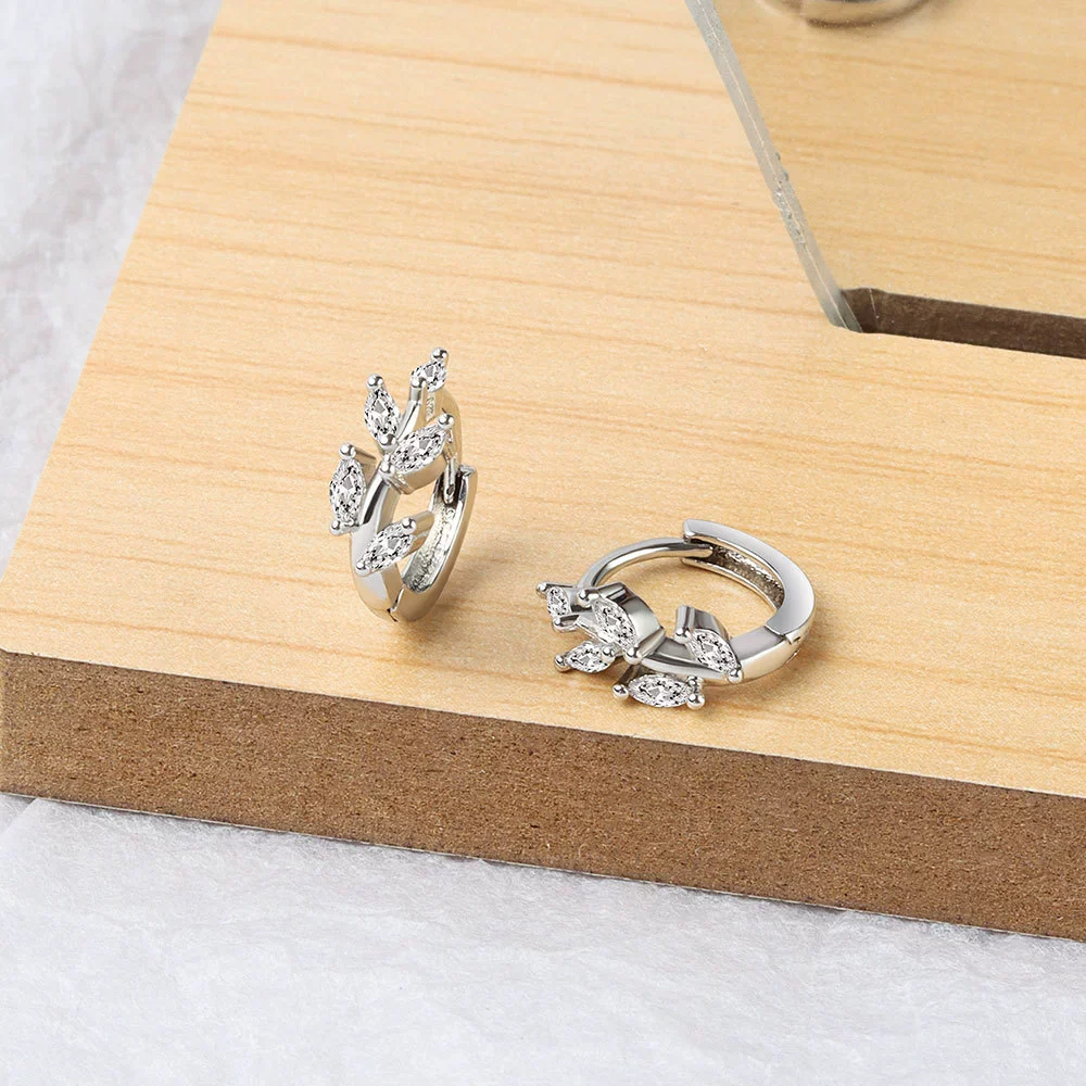 Wholesale Jewelry Geometric S925 Sterling Silver Electroplated Horse Eye Stone Ear Buckle Earrings - Image 6