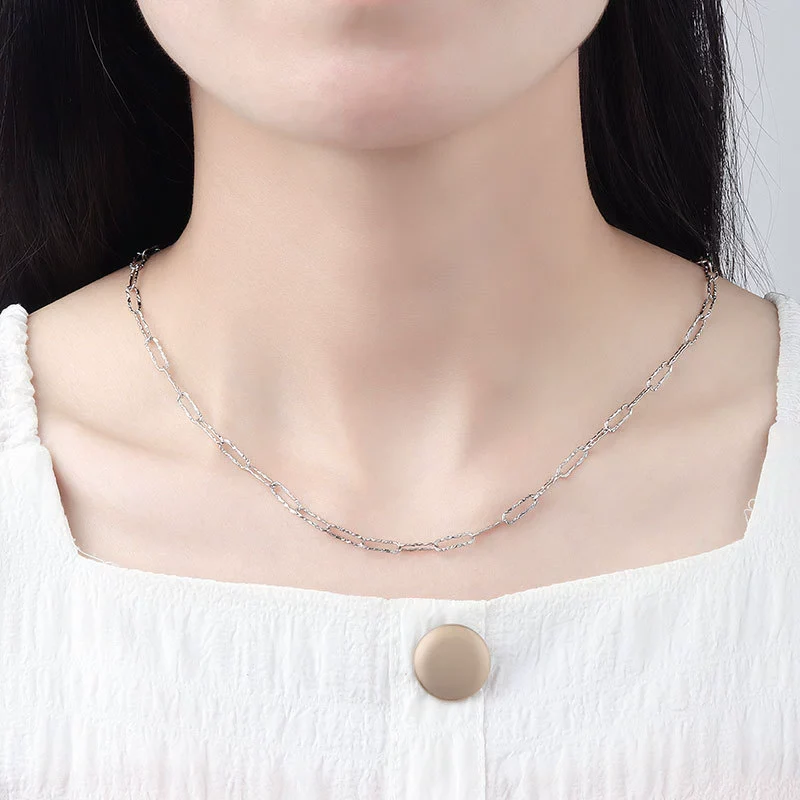 Wholesale Jewelry Geometric S925 Sterling Silver Electroplated Necklace For Women - Image 2