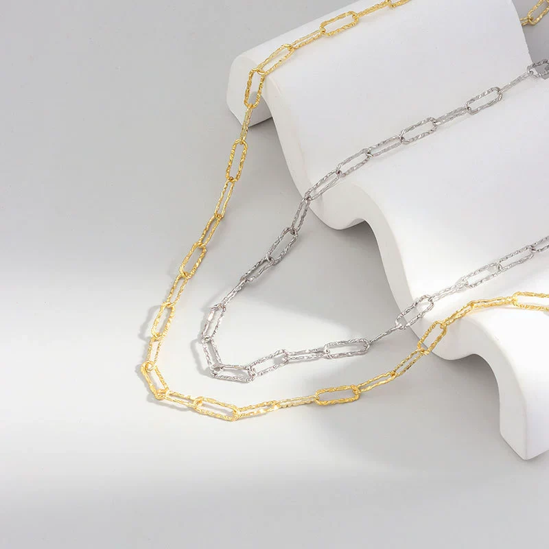 Wholesale Jewelry Geometric S925 Sterling Silver Electroplated Necklace For Women - Image 4