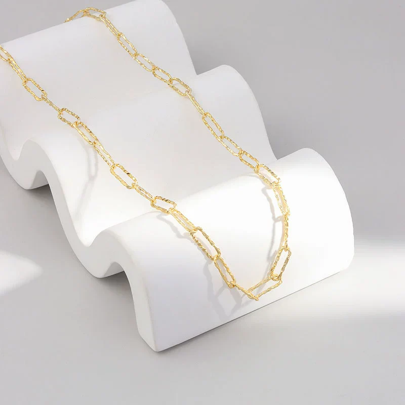 Wholesale Jewelry Geometric S925 Sterling Silver Electroplated Necklace For Women - Image 7