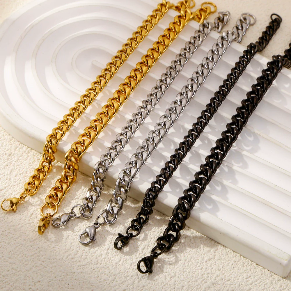 Wholesale Jewelry Geometric Stainless Steel Electroplating Round Grinding Unisex Bracelet - Image 2