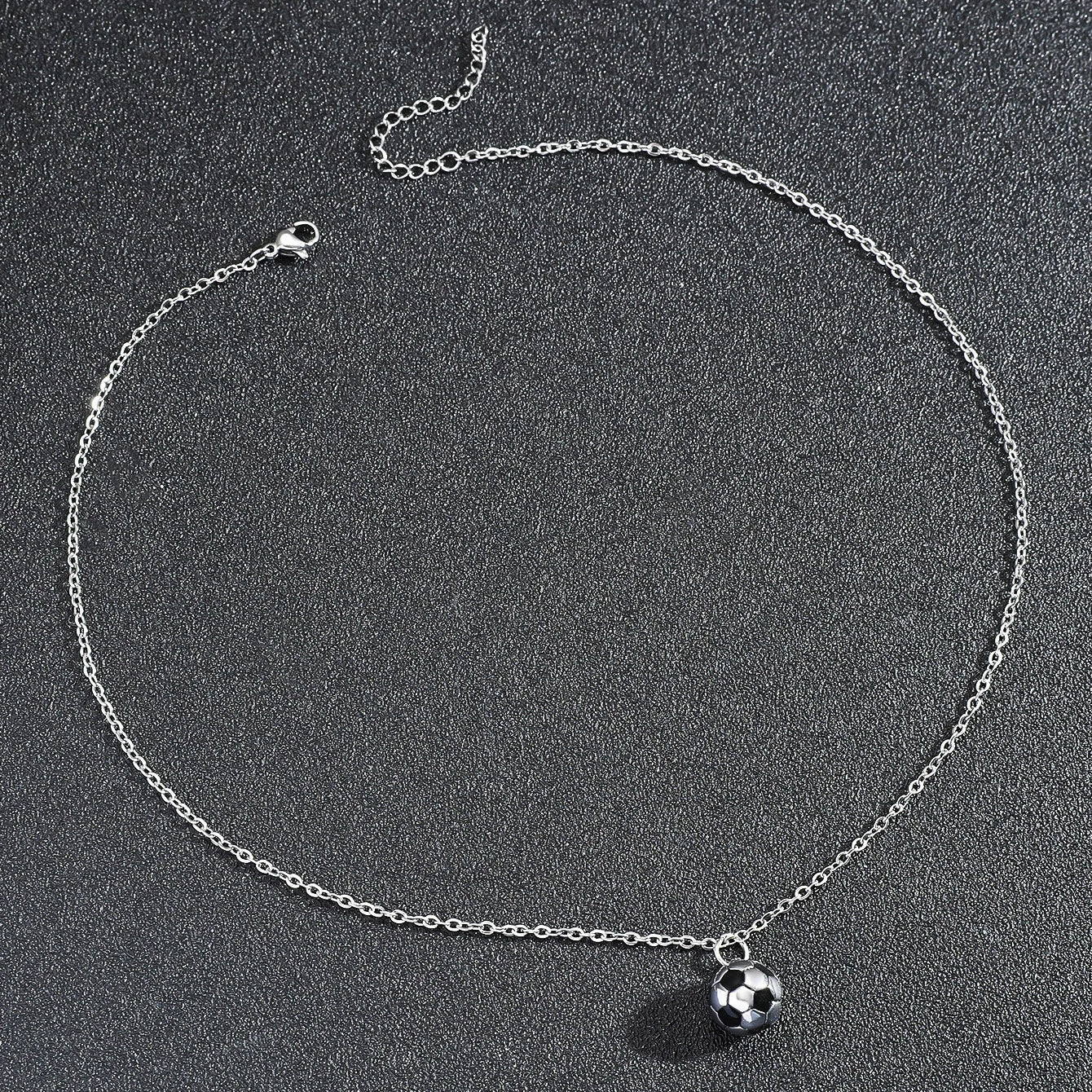 Wholesale Jewelry Geometric Stainless Steel Football World Cup Pendant Dripping Oil Ochain Necklace Unisex - Image 2