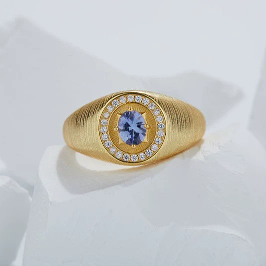 Wholesale Jewelry Geometric Style Tanzanite Open Ring S925 Sterling Silver Inlaid With Zircon - Image 3