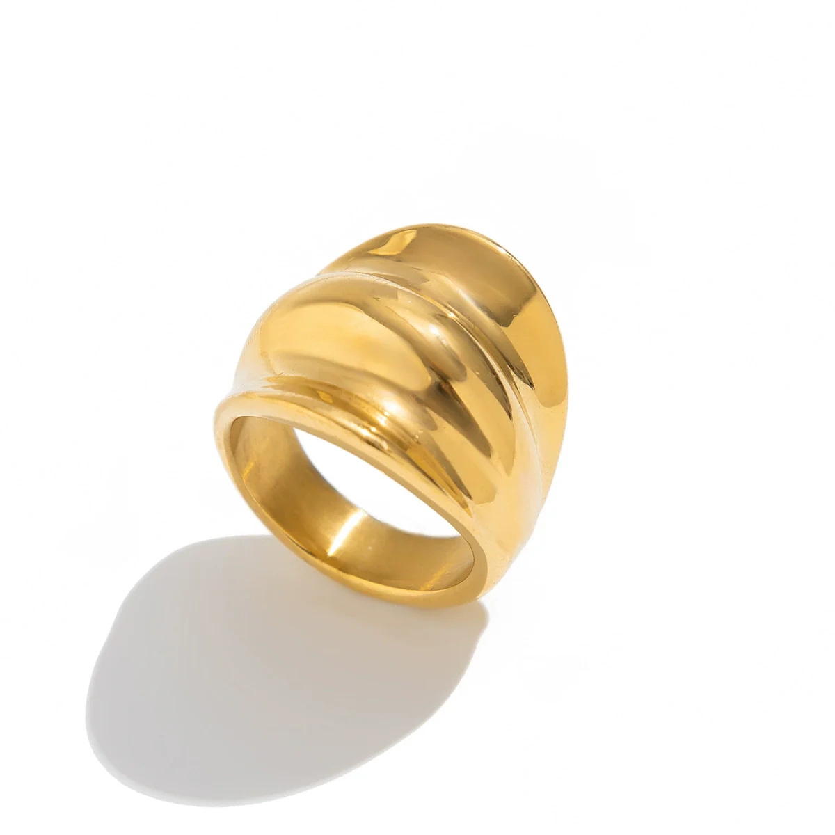 Wholesale Jewelry Geometric Three Dimensional Cross Opening Zinc Alloy Ring With Electroplating For Women - Image 5