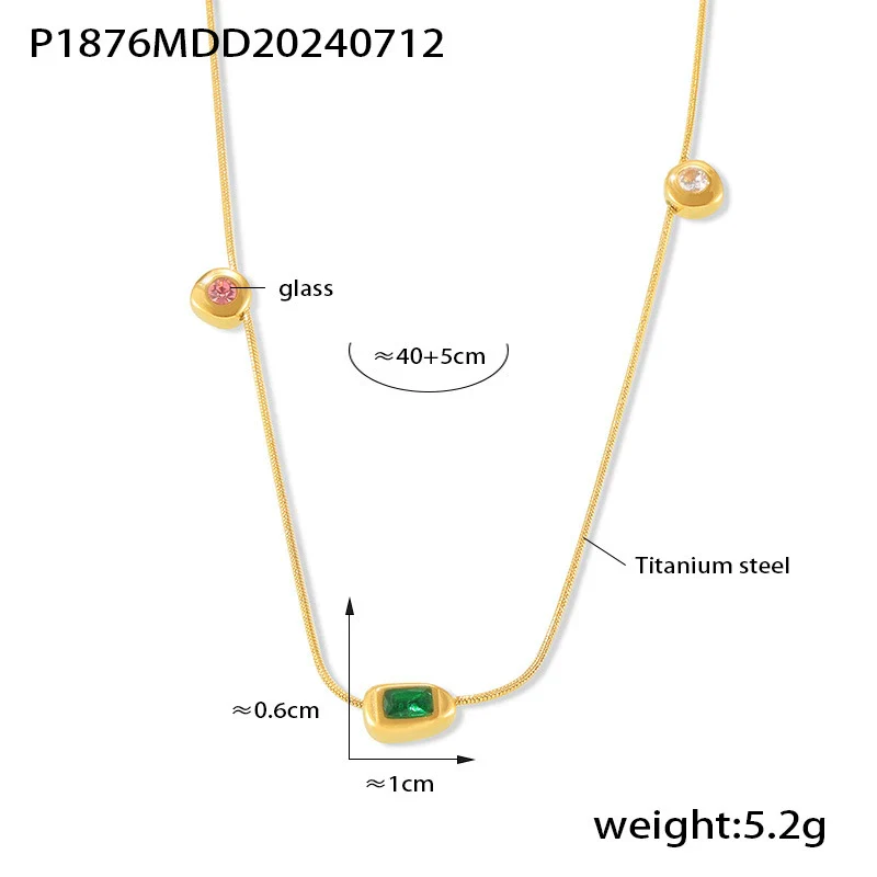 Wholesale Jewelry Geometric Titanium Steel 18K Gold Plated Pendant Clavicle Chain For Women Niche Style - Image 6