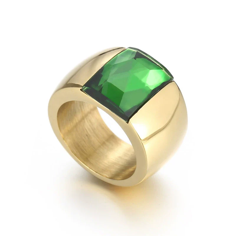 Wholesale Jewelry Geometric Titanium Steel Electroplated Multicolor Personality Ladies Wide Ring - Image 11