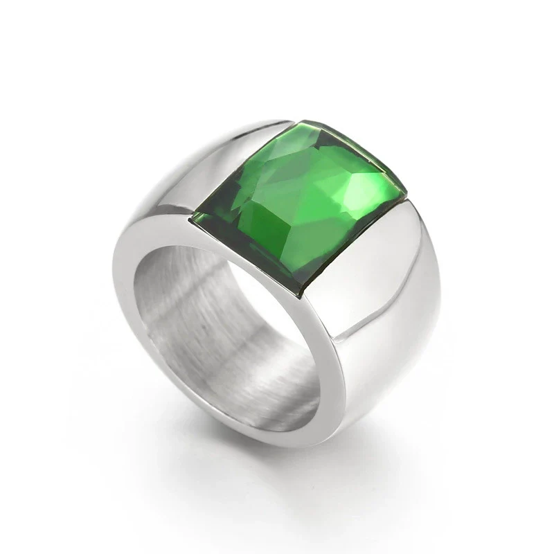 Wholesale Jewelry Geometric Titanium Steel Electroplated Multicolor Personality Ladies Wide Ring - Image 21