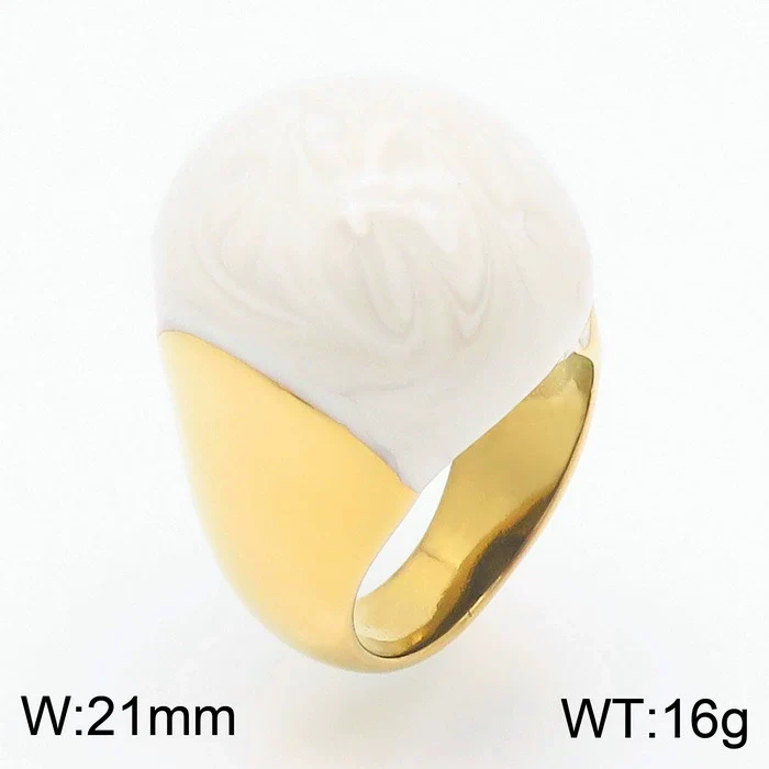 Wholesale Jewelry Geometric Titanium Steel Ring And Bracelet With Enamel Drop Glaze And Electroplating - Image 10