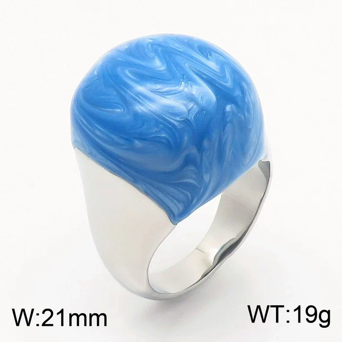 Wholesale Jewelry Geometric Titanium Steel Ring And Bracelet With Enamel Drop Glaze And Electroplating - Image 14