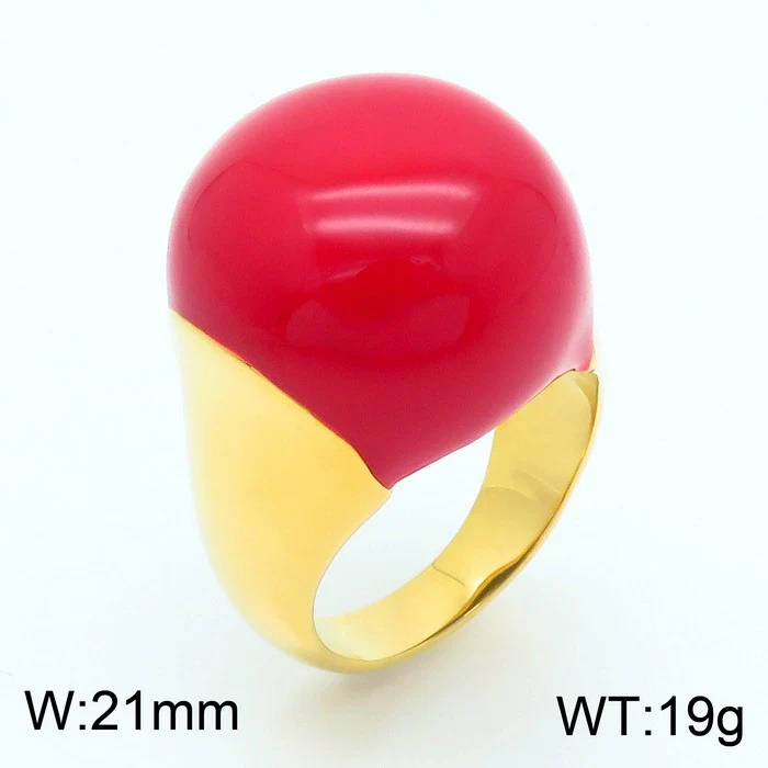 Wholesale Jewelry Geometric Titanium Steel Ring And Bracelet With Enamel Drop Glaze And Electroplating - Image 6