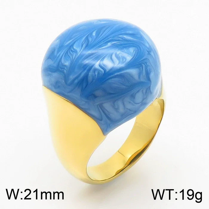 Wholesale Jewelry Geometric Titanium Steel Ring And Bracelet With Enamel Drop Glaze And Electroplating - Image 8