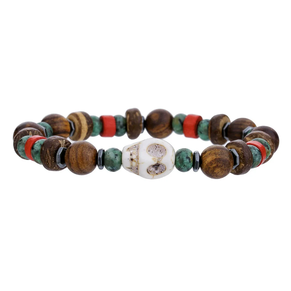 Wholesale Jewelry Geometric Wooden Beads Turquoise Coconut Shell Handmade Unisex Bracelet - Image 33