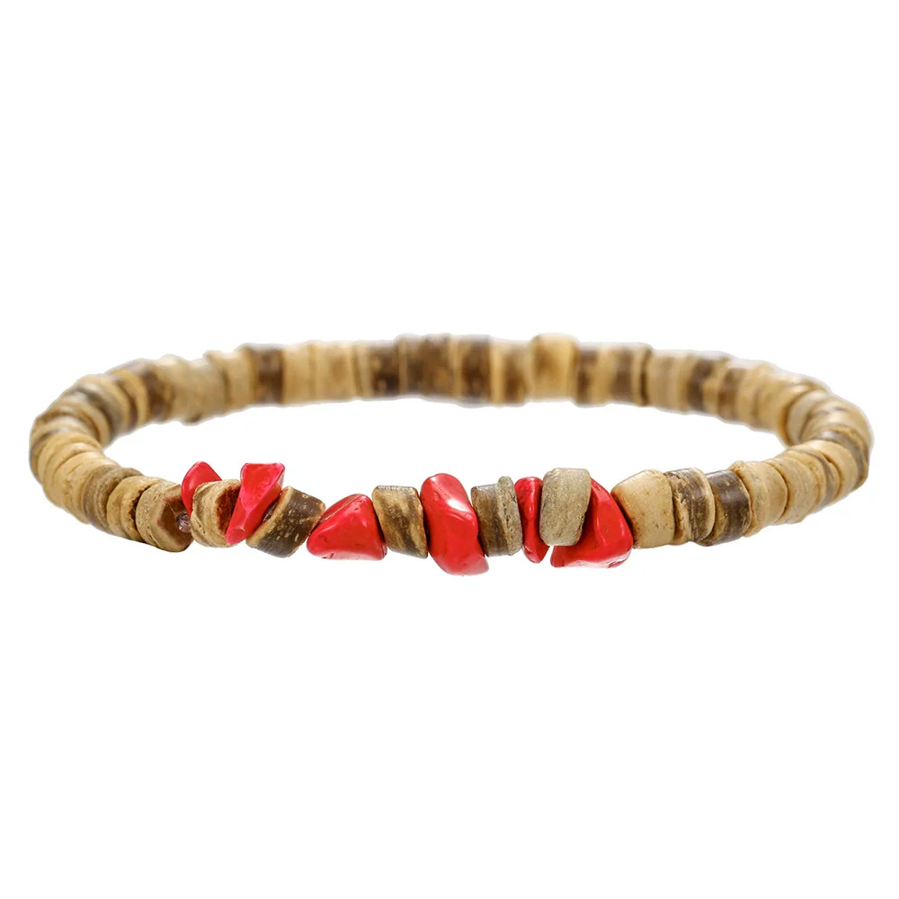 Wholesale Jewelry Geometric Wooden Beads Turquoise Coconut Shell Handmade Unisex Bracelet - Image 37