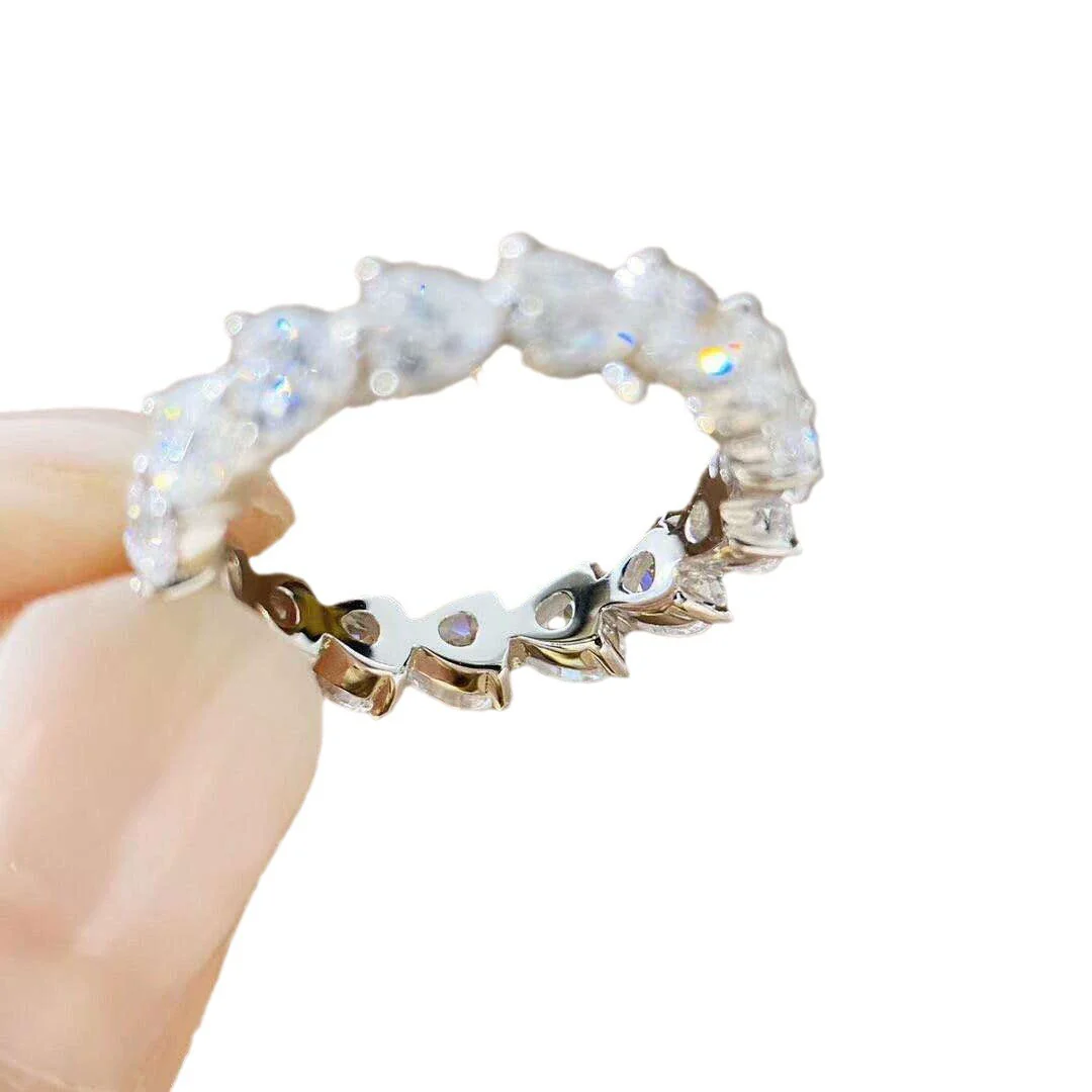 Wholesale Jewelry Heartshaped Copper Geometric Style Diamond Ring With Electroplating - Image 5