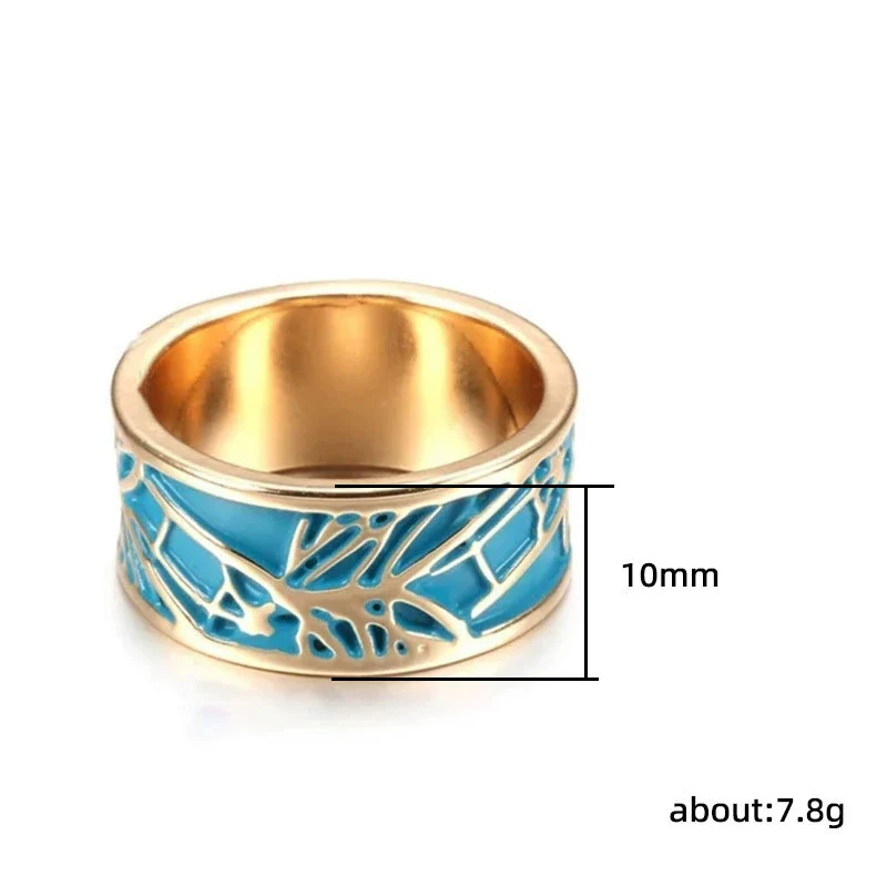 Wholesale Jewelry Hip Hop Style Geometric Copper Ring With Epoxy Process - Image 5