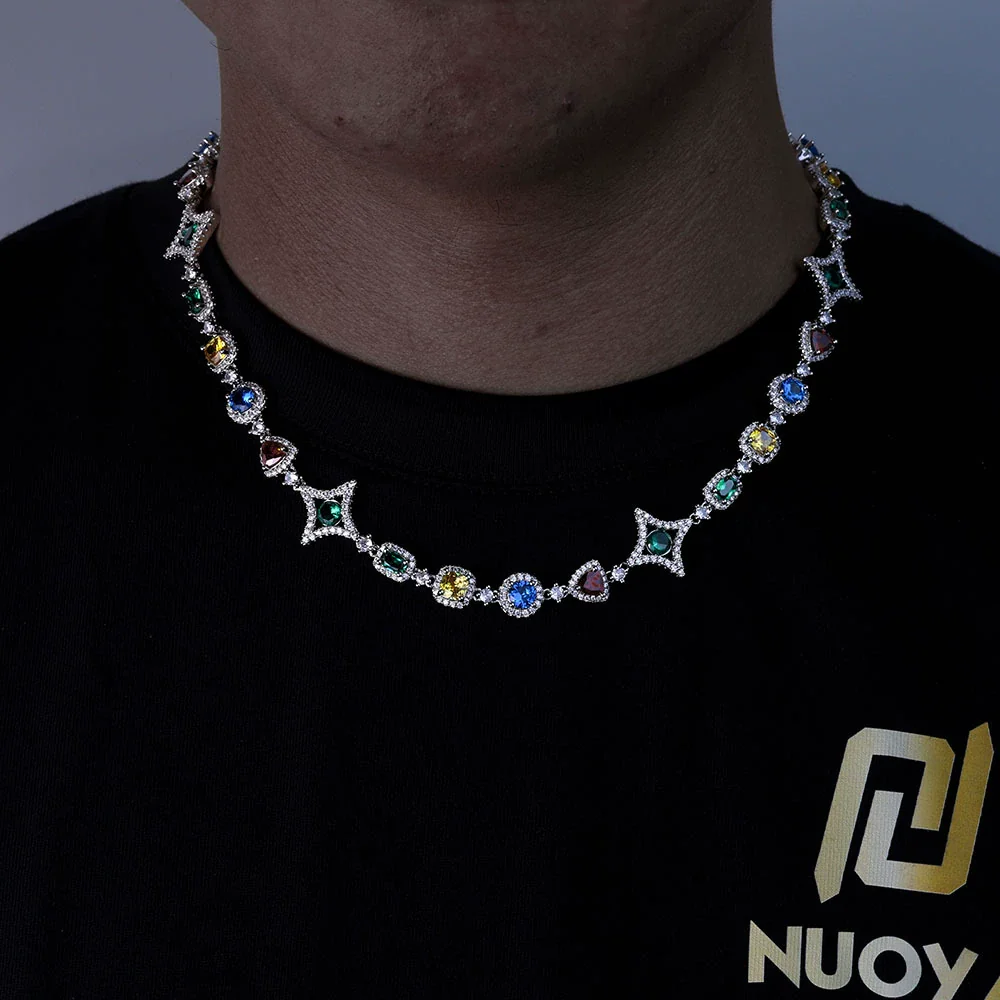 Wholesale Jewelry Hip Hop Style Geometric Copper Zirconia Chain Necklace - Image 3