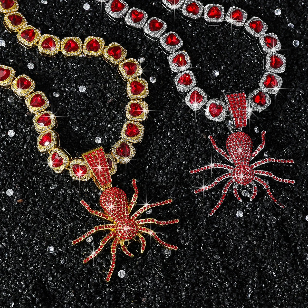 Wholesale Jewelry Hip Hop Style Zinc Alloy Spider Pendant Cuban Chain Necklace - Image 2