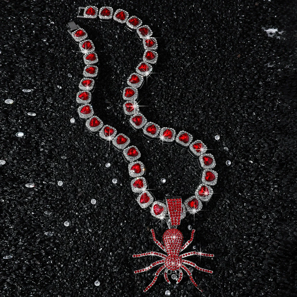 Wholesale Jewelry Hip Hop Style Zinc Alloy Spider Pendant Cuban Chain Necklace - Image 4