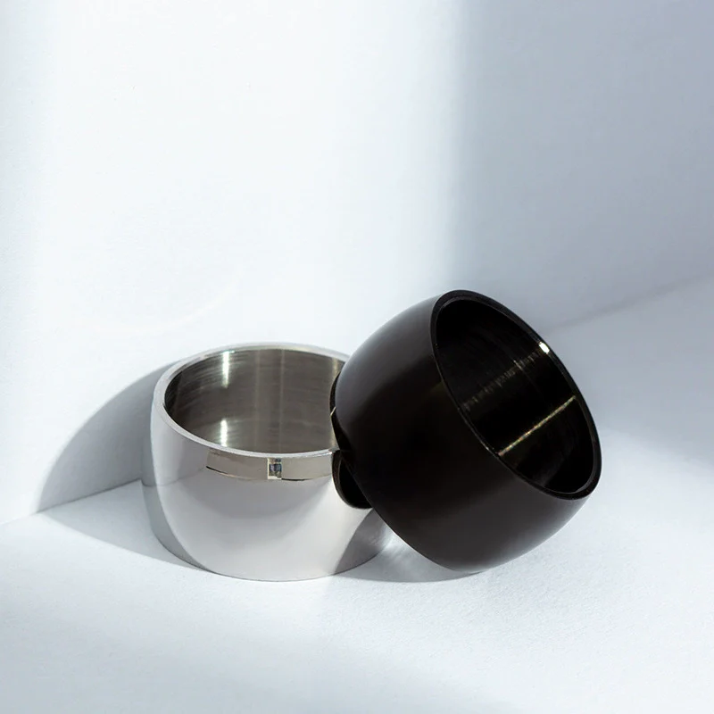 Wholesale Jewelry Hiphop Punk Style Titanium Steel Geometric Ring Electroplated - Image 3