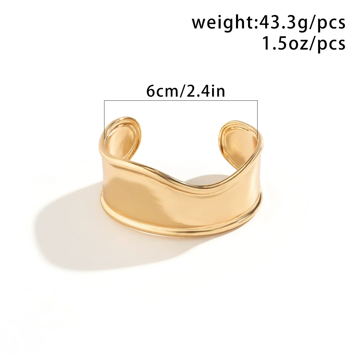 Wholesale Jewelry Hiphop Style Simple Gloss Irregular Alloy Geometric Vshaped Electroplated Bracelet For Women - Image 3
