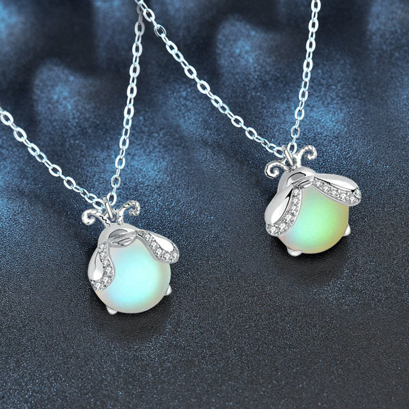 Wholesale Jewelry Insects Geometric Mori Style Moonstone 925 Sterling Silver Pendant Necklace - Image 2