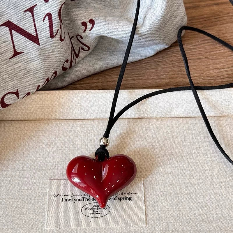 Wholesale Jewelry Leather Geometric Hand Knitted Croissant Smiley Face Bread Pendant Clavicle Chain - Image 17