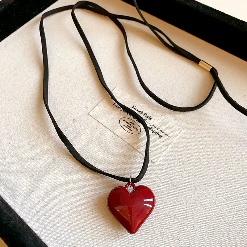 Wholesale Jewelry Leather Geometric Hand Knitted Croissant Smiley Face Bread Pendant Clavicle Chain - Image 18