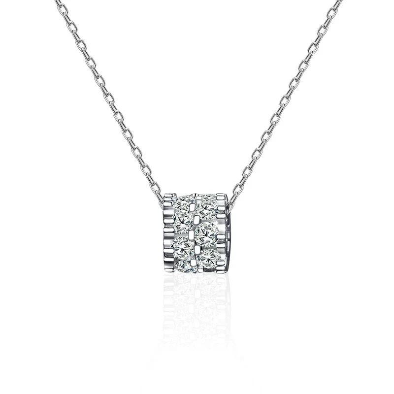 Wholesale Jewelry Light Luxury Geometric 925 Sterling Silver And Diamond Pendant Necklace For Women - Image 5