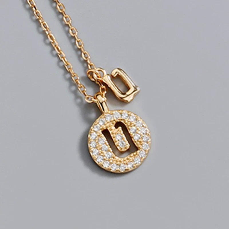 Wholesale Jewelry Light Luxury Ins Style S925 Sterling Silver Necklace With Letter Pendant And Cross Chain - Image 26