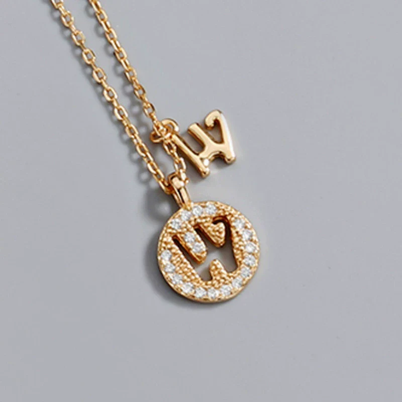 Wholesale Jewelry Light Luxury Ins Style S925 Sterling Silver Necklace With Letter Pendant And Cross Chain - Image 28