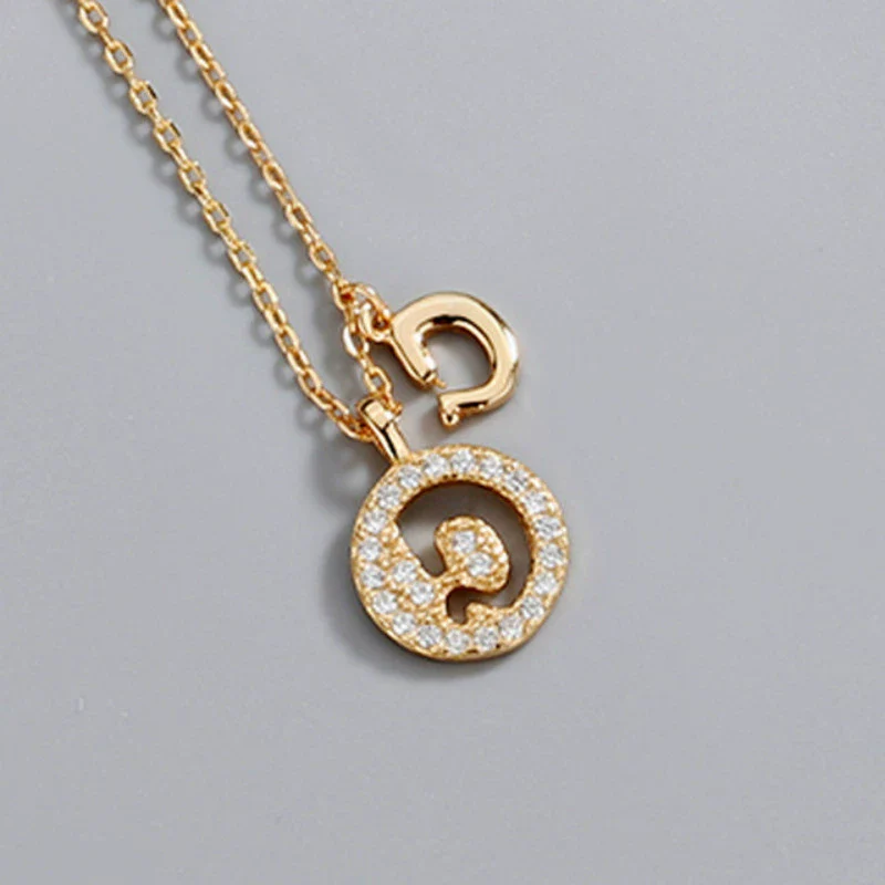 Wholesale Jewelry Light Luxury Ins Style S925 Sterling Silver Necklace With Letter Pendant And Cross Chain - Image 9