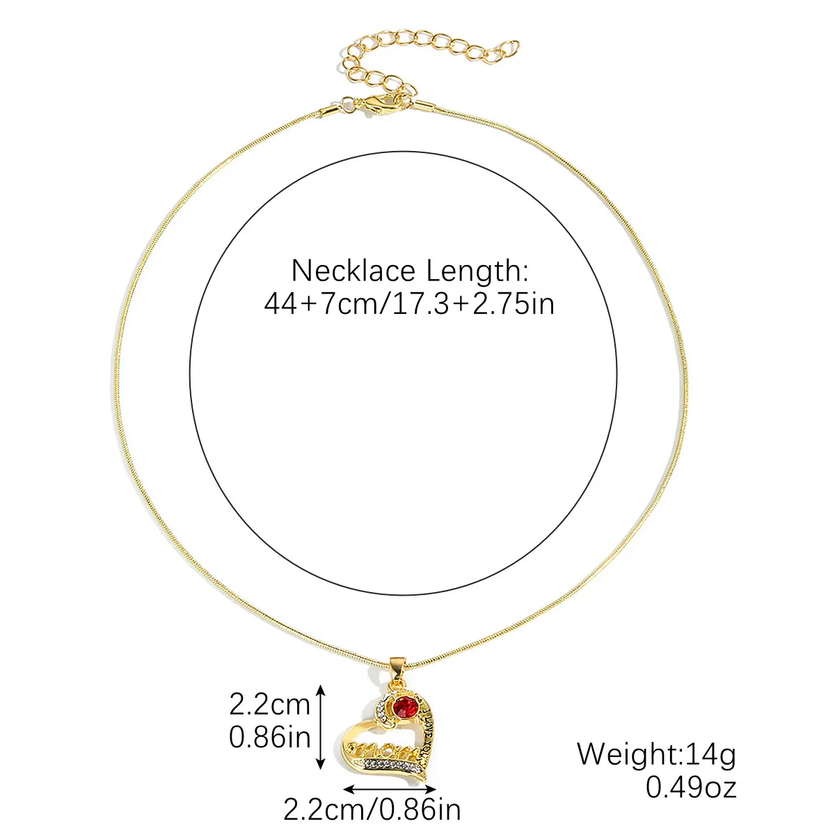 Wholesale Jewelry Love Pendant Necklace Zinc Alloy Snake Bone Chain Heart Pattern Electroplating For Women - Image 7