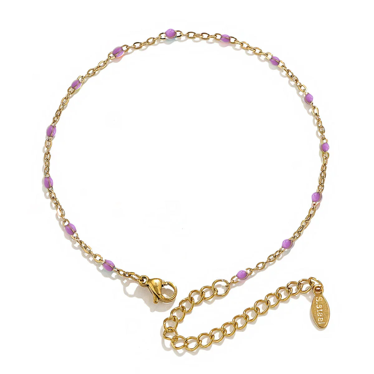 Wholesale Jewelry Lovely Geometric Titanium Steel Enamel Cross Beaded Bracelet With Electroplating - Image 19