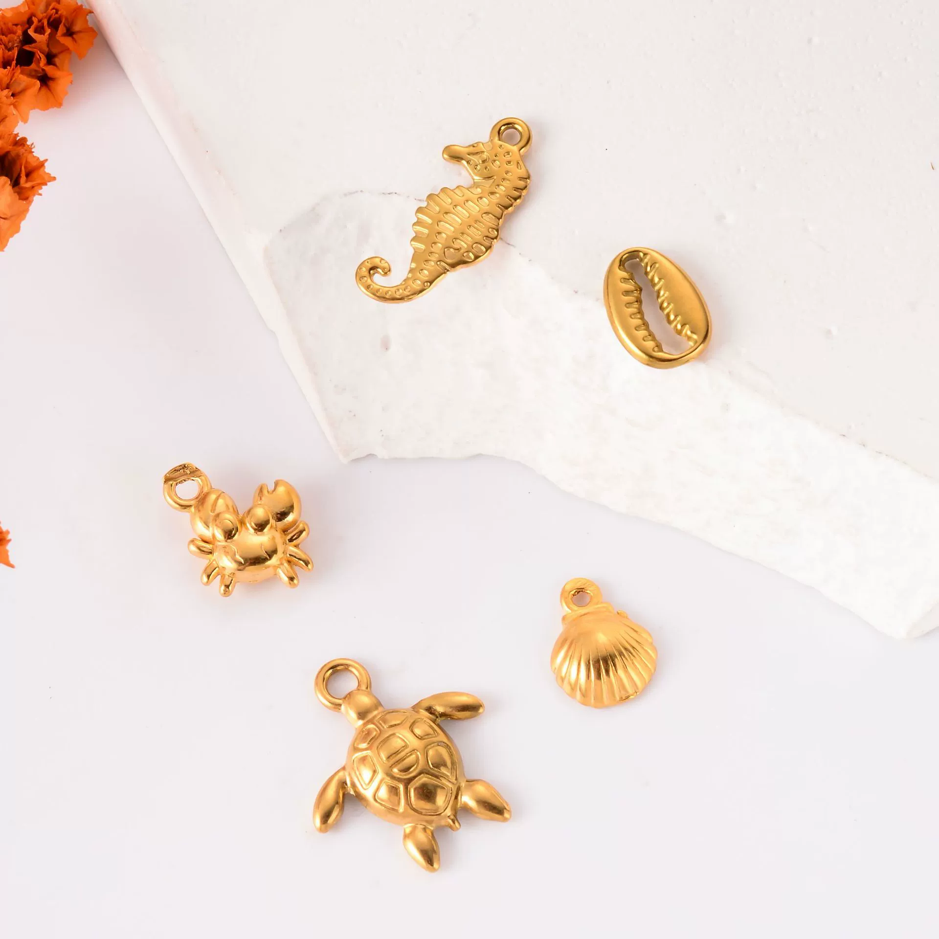 Wholesale Jewelry Marine Style Stainless Steel Turtle Seahorse Shell Crab Pendant Jewelry Accessories Electroplated - Image 4