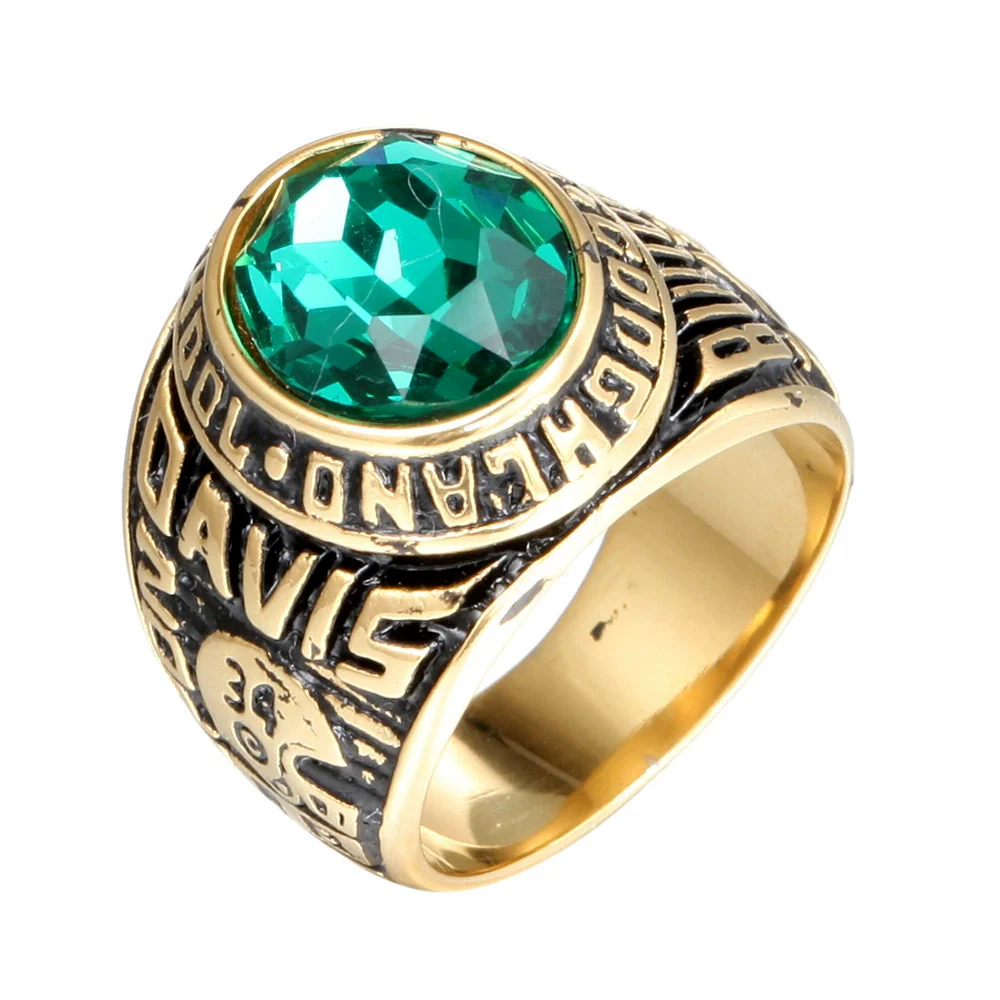 Wholesale Jewelry Men's Titanium Steel Geometric Military Ring With Anchor Design And Electroplating Treatment - Image 3