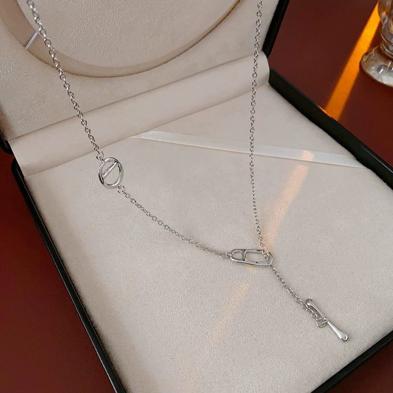 Wholesale Jewelry Metal Alloy Copper Geometric Letters Numbers Text Electroplating Clavicle Chain Necklace For Women - Image 11