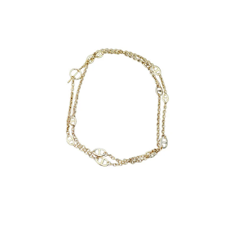 Wholesale Jewelry Metal Alloy Copper Geometric Letters Numbers Text Electroplating Clavicle Chain Necklace For Women - Image 5