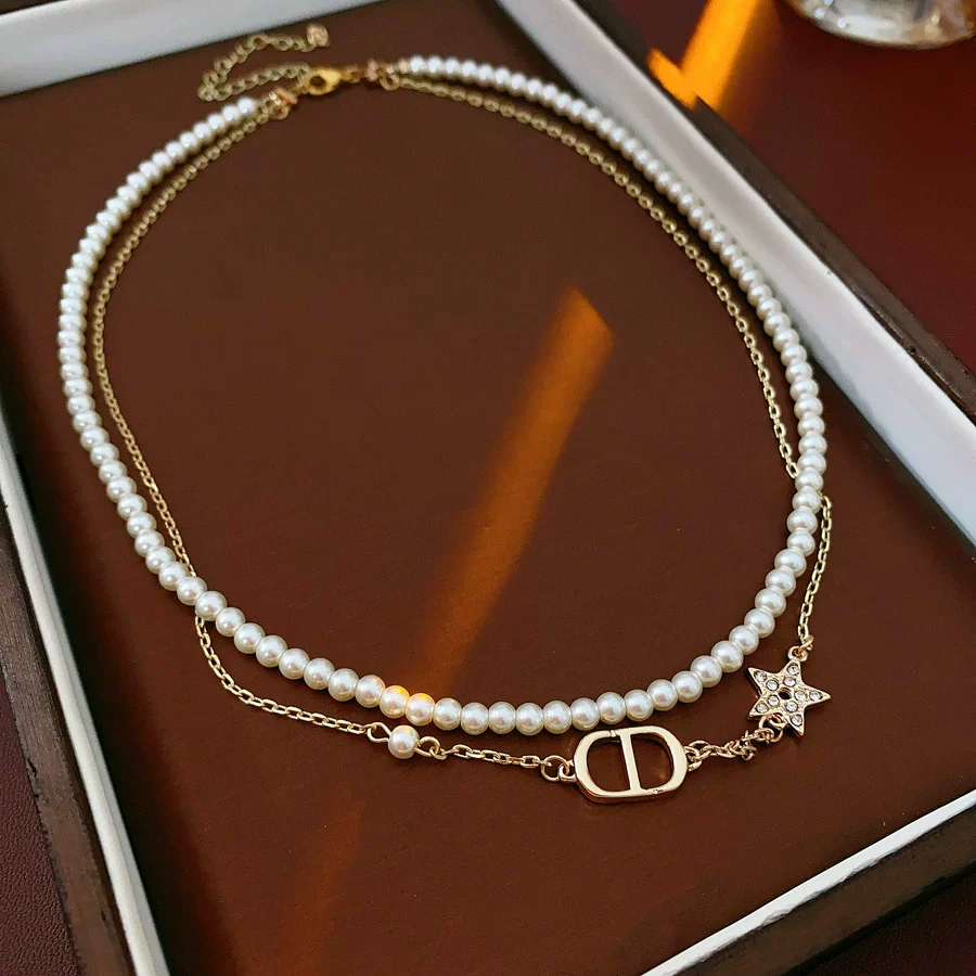 Wholesale Jewelry Metal Alloy Copper Geometric Letters Numbers Text Electroplating Clavicle Chain Necklace For Women - Image 7