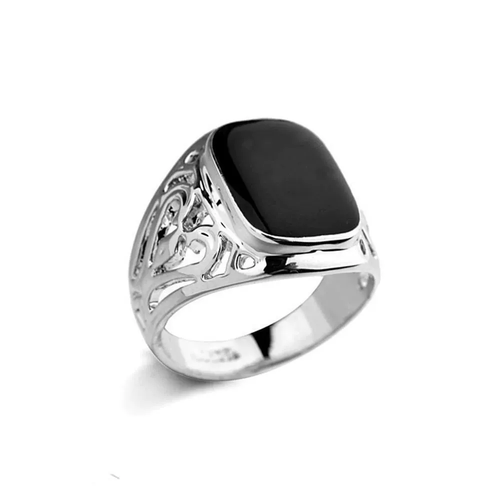 Wholesale Jewelry Metal Geometric Hollow Carved Electroplated Unisex Ring - Image 3