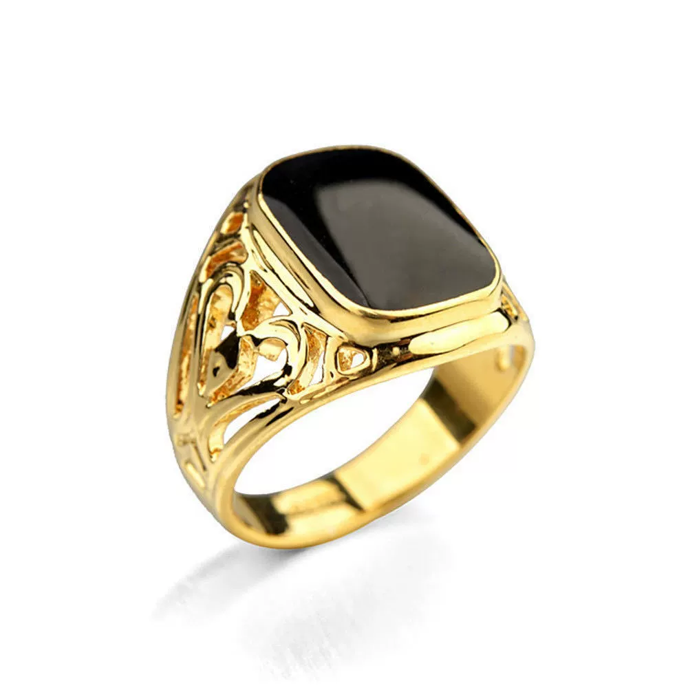 Wholesale Jewelry Metal Geometric Hollow Carved Electroplated Unisex Ring - Image 7