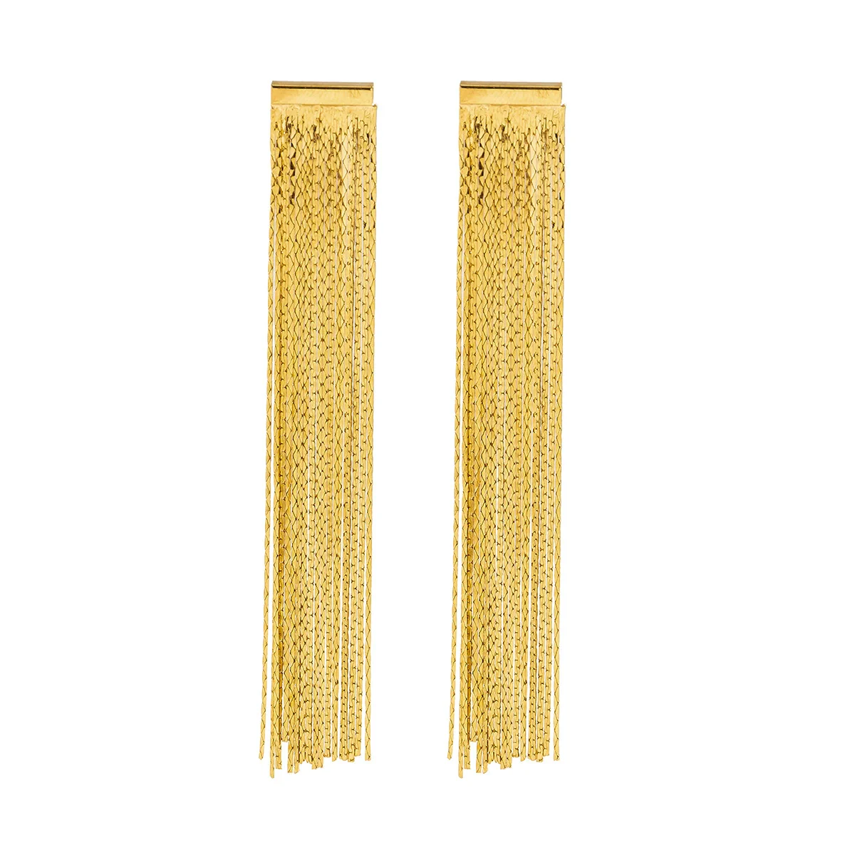 Wholesale Jewelry Metal Geometric Retro Tassel Earrings With Electroplating For Women - Image 3
