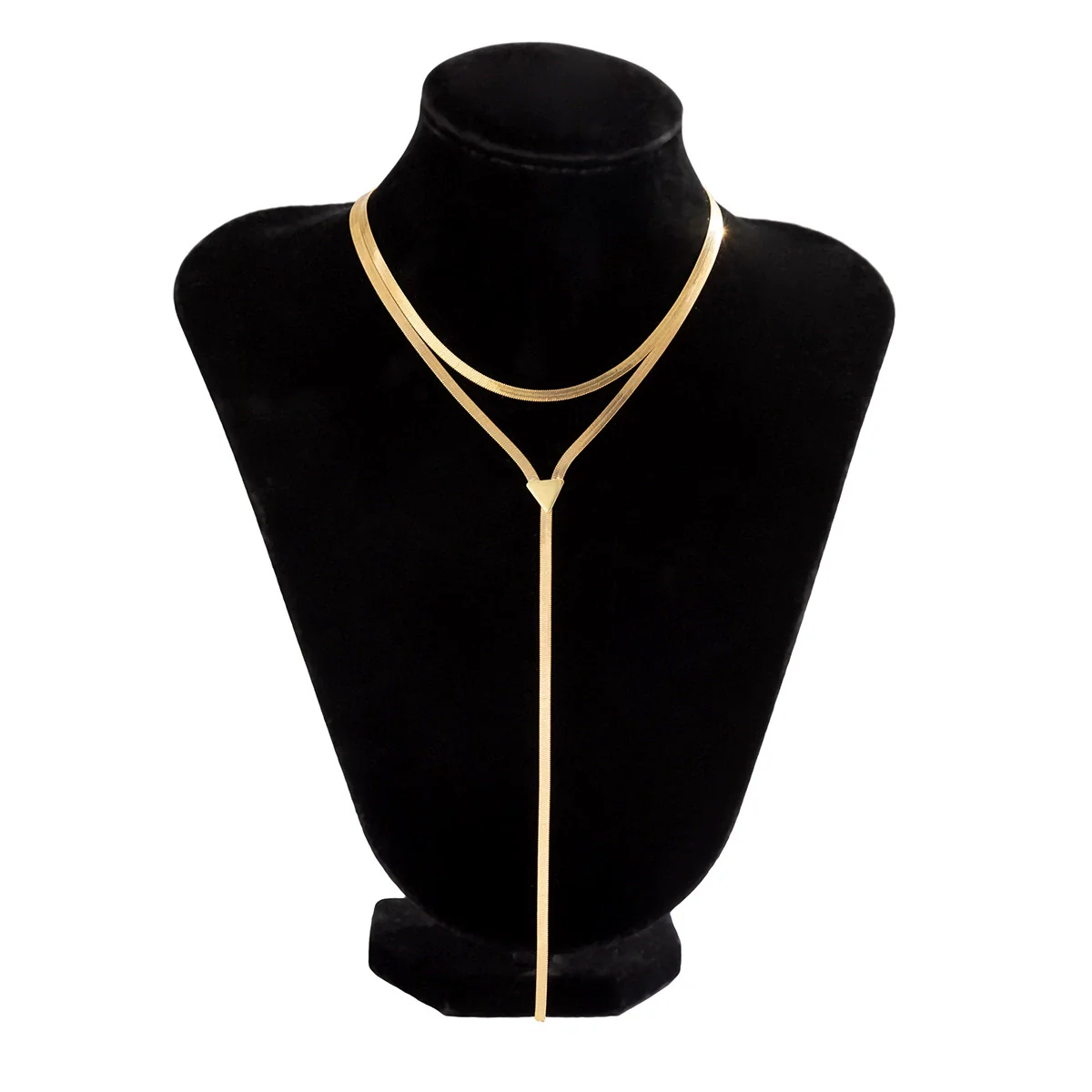 Wholesale Jewelry Metal Snake Bone Chain Geometric Style Electroplating Necklace For Women - Image 5