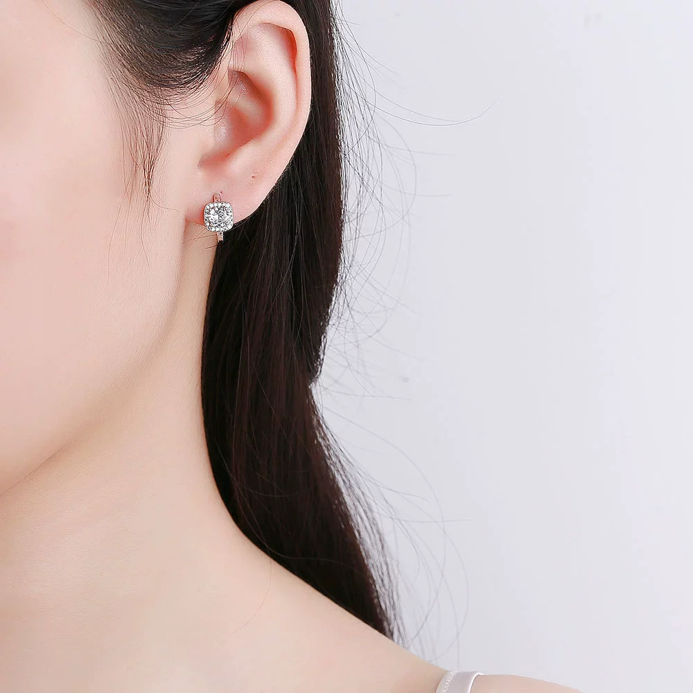 Wholesale Jewelry Microinlaid Zircon Geometric Copper Electroplated Earring - Image 3