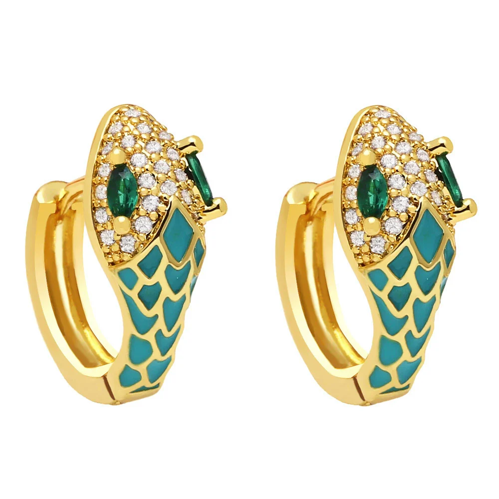 Wholesale Jewelry Minimalist Animal Zodiac Copper Earrings Set With Zircon For Women - Image 14