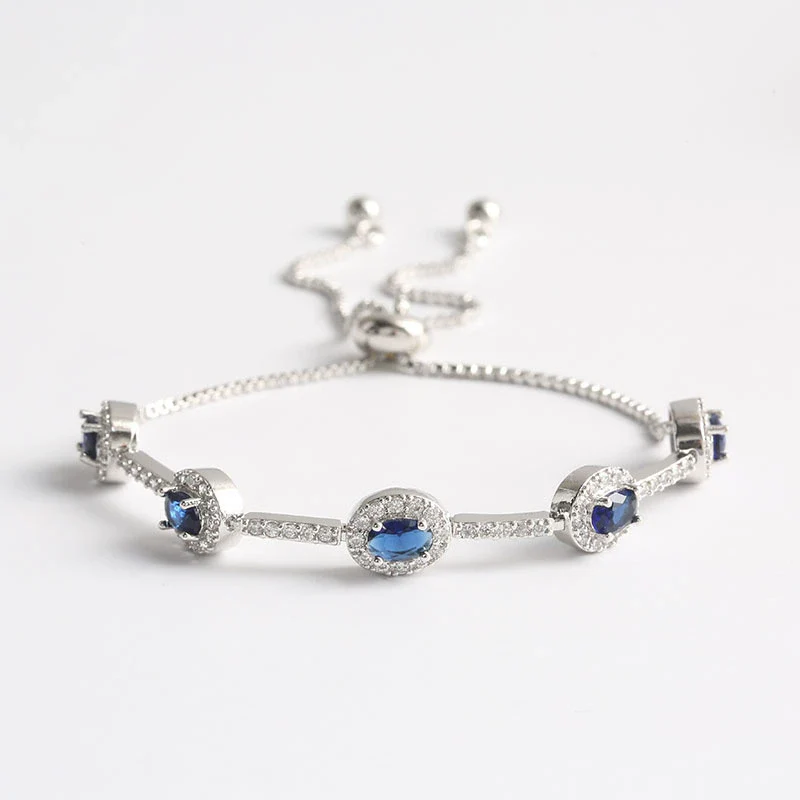 Wholesale Jewelry Minimalist Geometric Copper Inlaid Zircon And Glass Bracelet - Image 6