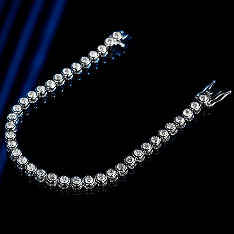 Wholesale Jewelry Minimalist Geometric Sterling Silver Diamond Bracelet For Women - Image 4