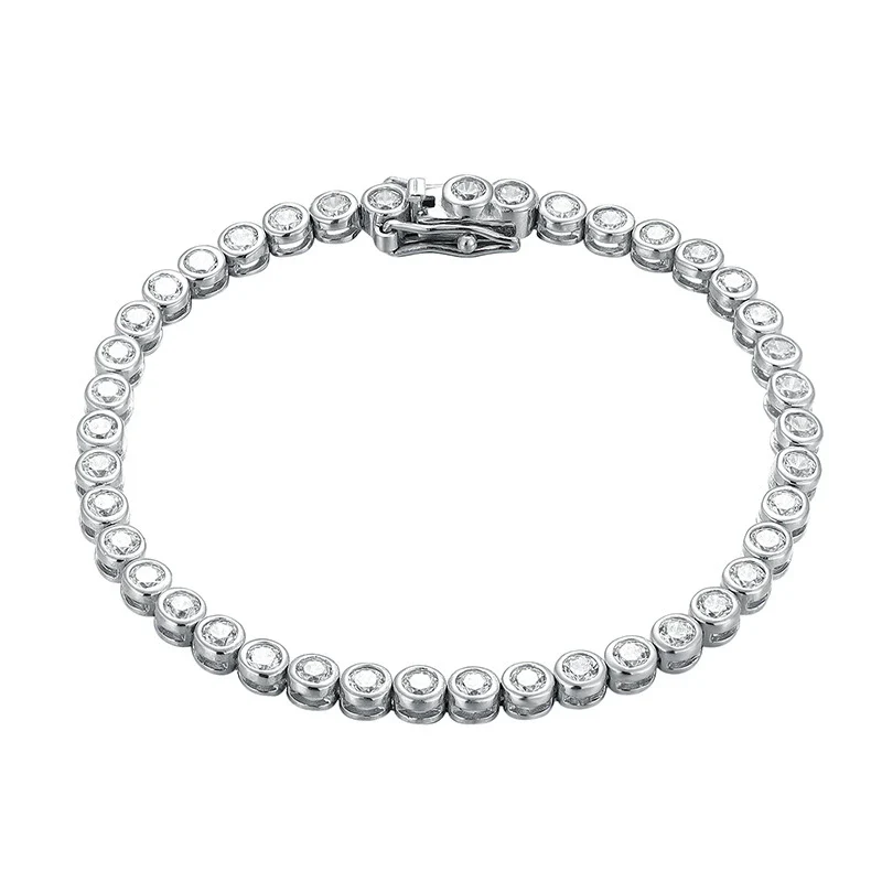 Wholesale Jewelry Minimalist Geometric Sterling Silver Diamond Bracelet For Women - Image 7