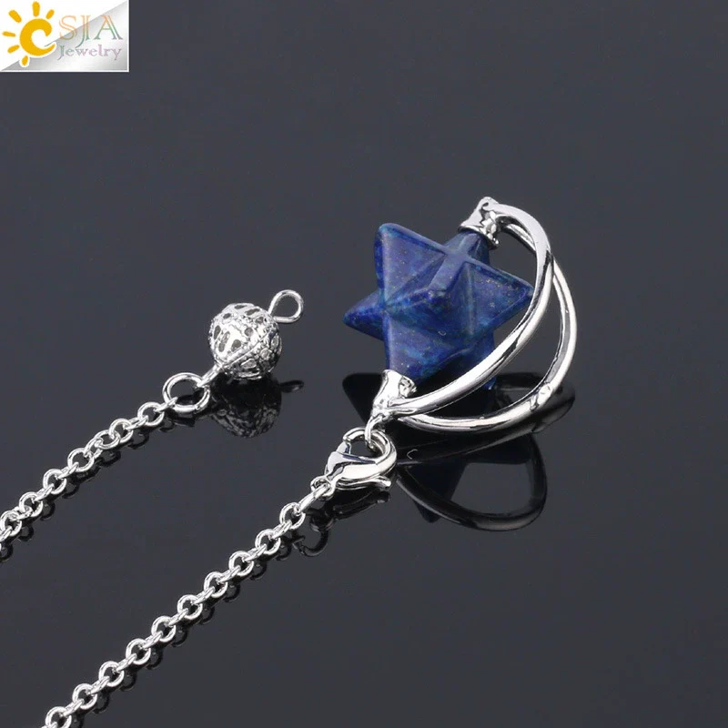 Wholesale Jewelry Minimalist Merkaba Sixpointed Star Natural Stone And Copper Pendant Necklace - Image 2