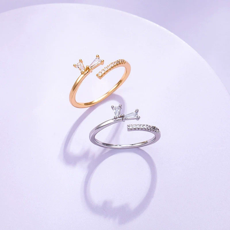Wholesale Jewelry Minimalist Style Open Ring Copper Alloy Plated 18K Gold Women's - Image 3