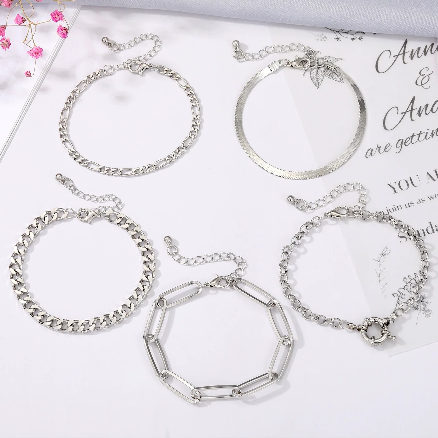 Wholesale Jewelry Mixed Material Vintage Style Love Water Drops Bells Pattern Diamond Design O Chain Ladies Set - Image 3